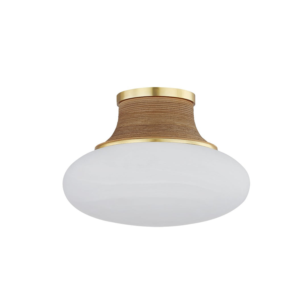Pearl River One Light Flush Mount in Aged Brass - available from The Lighting Shoppe, trusted by Canadian homeowners