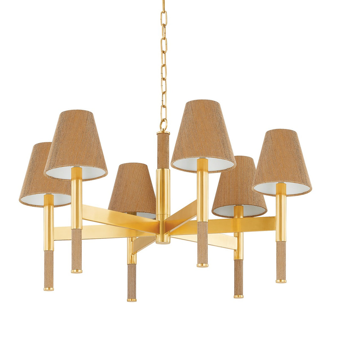 Lindenwood Six Light Chandelier in Aged Brass - available from The Lighting Shoppe, trusted by Canadian homeowners