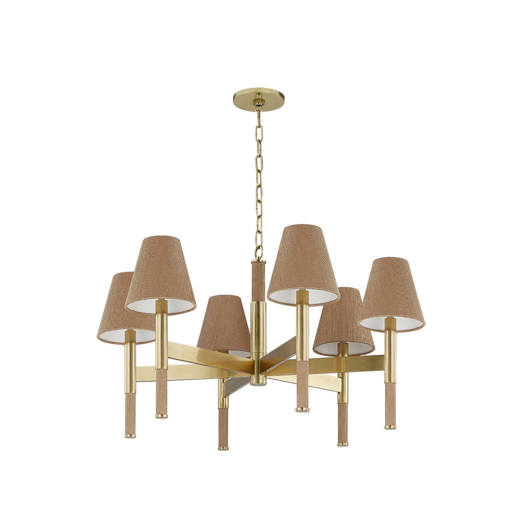 Lindenwood Nine Light Chandelier in Aged Brass - available from The Lighting Shoppe, trusted by Canadian homeowners