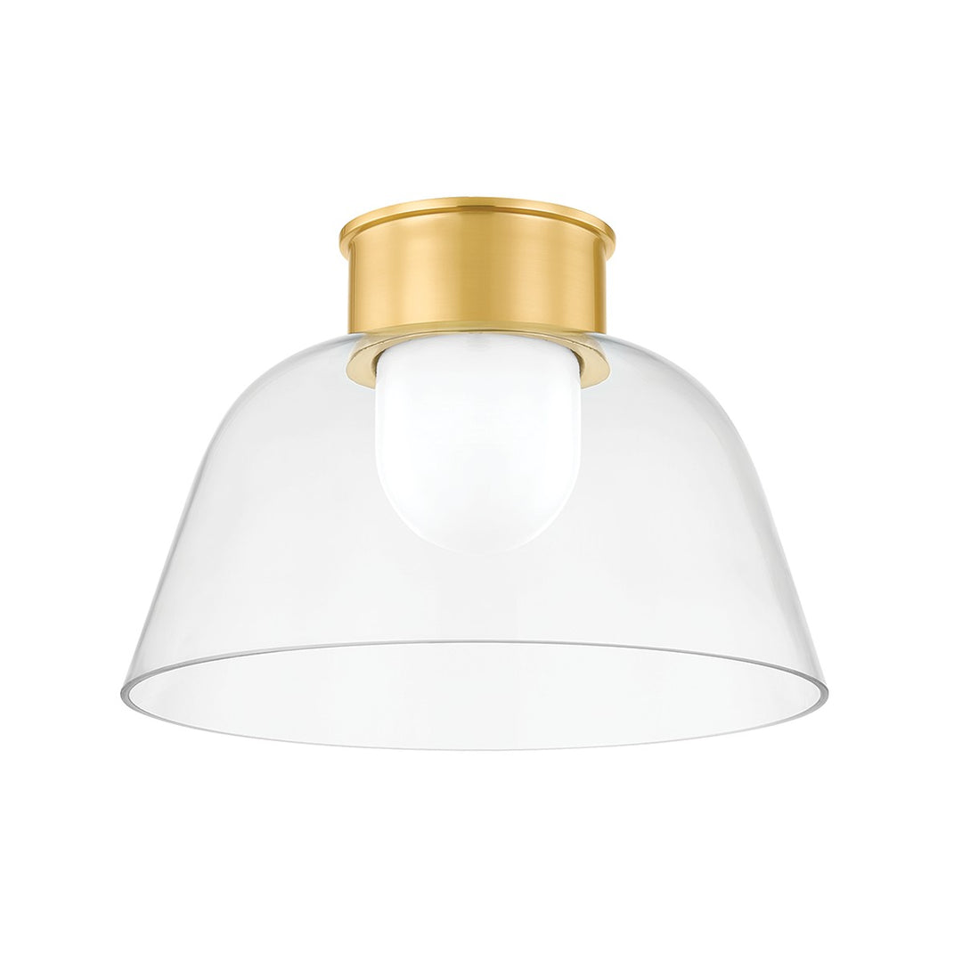 Lakeside One Light Flush Mount in Aged Brass - available from The Lighting Shoppe, trusted by Canadian homeowners