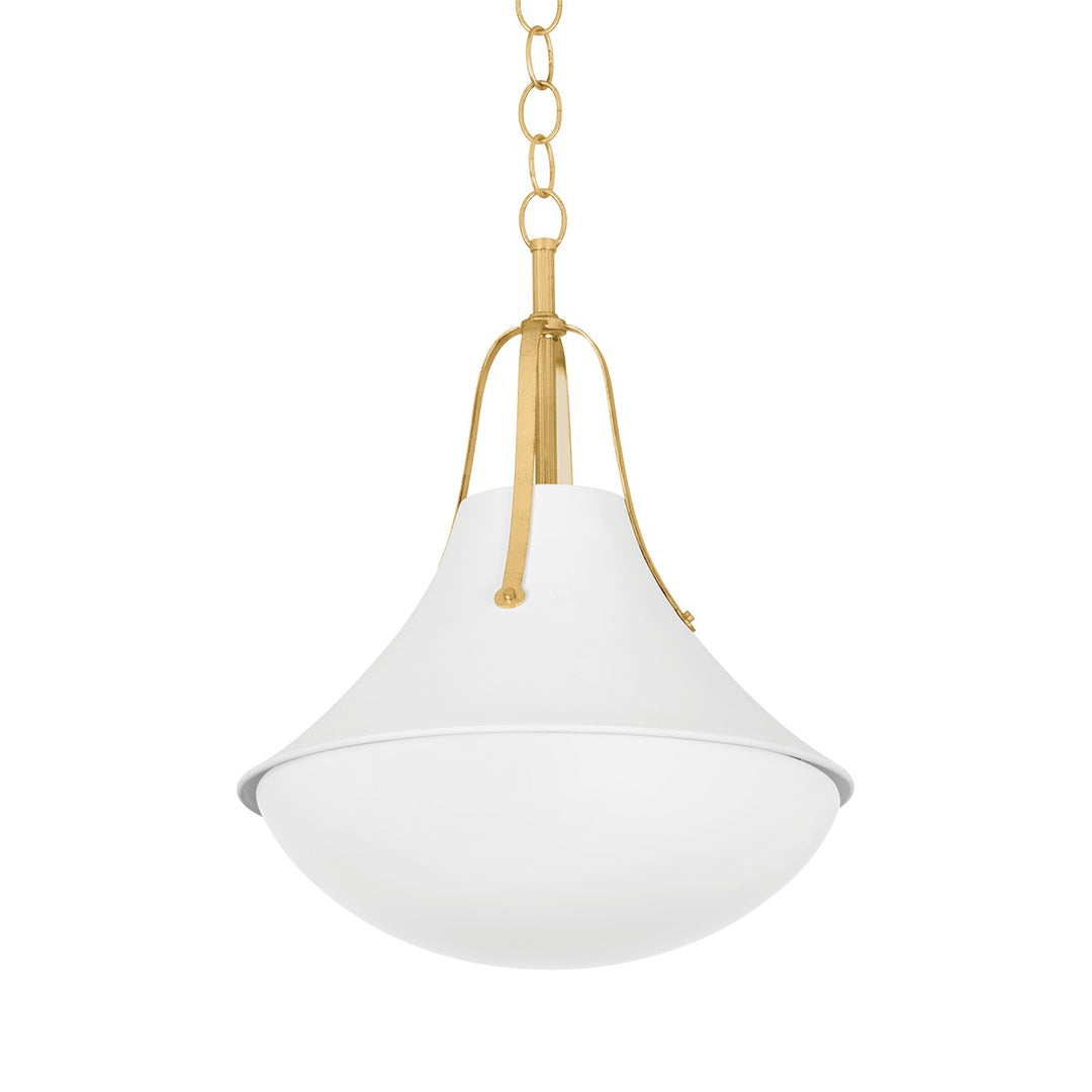 Coventry One Light Pendant in Vintage Gold Leaf/ White Plaster - available from The Lighting Shoppe, trusted by Canadian homeowners
