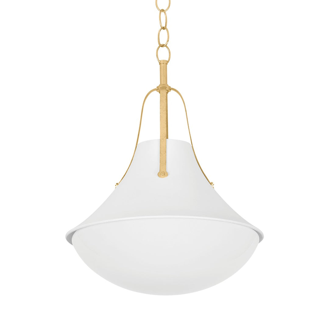 Coventry One Light Pendant in Vintage Gold Leaf/ White Plaster - available from The Lighting Shoppe, trusted by Canadian homeowners