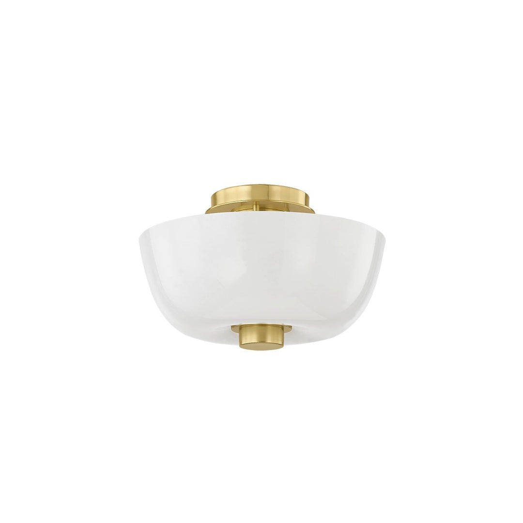 Dove One Light Flush Mount in Aged Brass - available from The Lighting Shoppe, trusted by Canadian homeowners