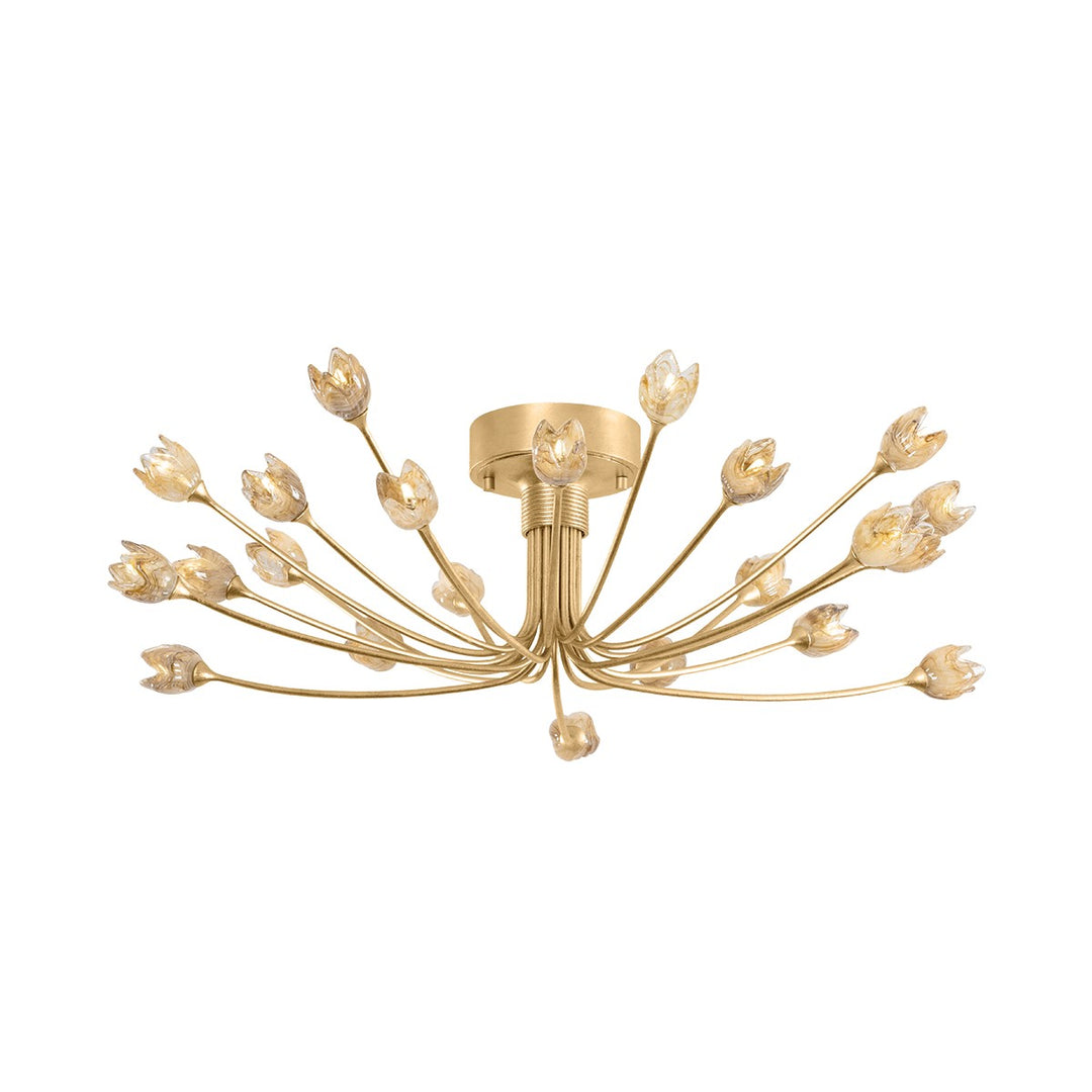 Falkirk 22 Light Semi Flush Mount in Vintage Gold Leaf - available from The Lighting Shoppe, trusted by Canadian homeowners