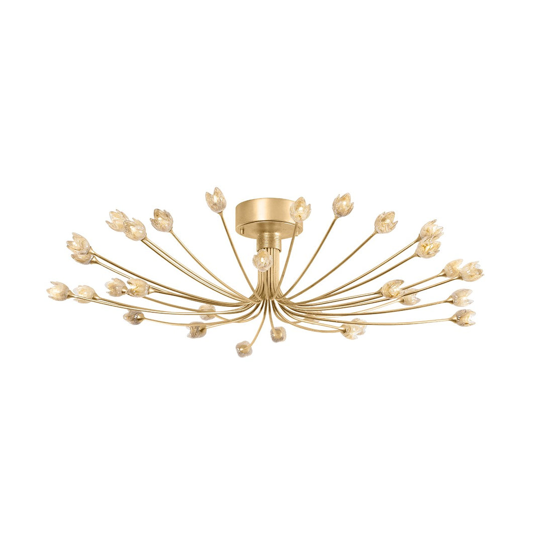 Falkirk 30 Light Semi Flush Mount in Vintage Gold Leaf - available from The Lighting Shoppe, trusted by Canadian homeowners