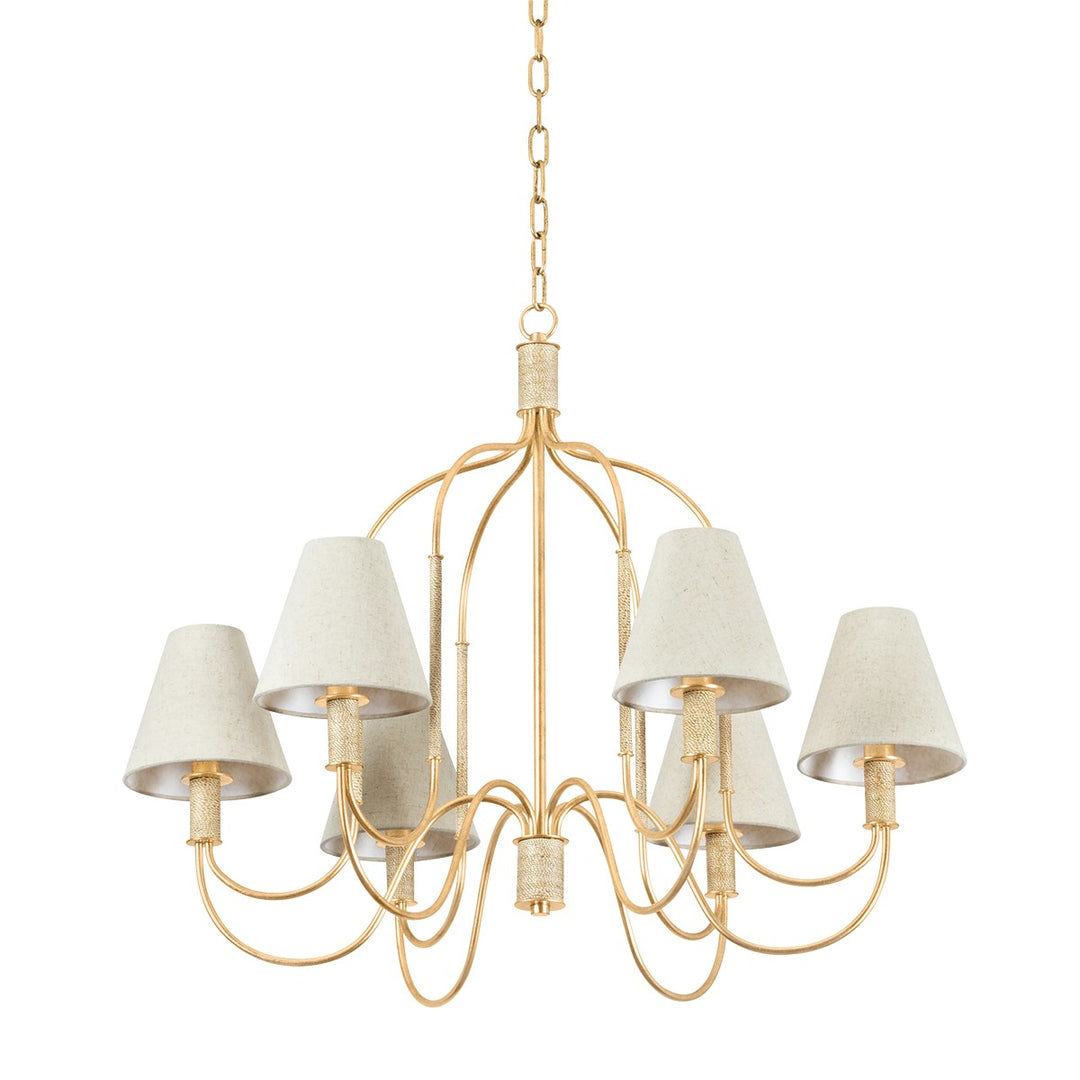 Warrensburg Six Light Chandelier in Vintage Gold Leaf - available from The Lighting Shoppe, trusted by Canadian homeowners
