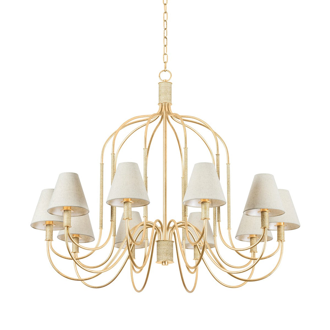 Warrensburg Ten Light Chandelier in Vintage Gold Leaf - available from The Lighting Shoppe, trusted by Canadian homeowners