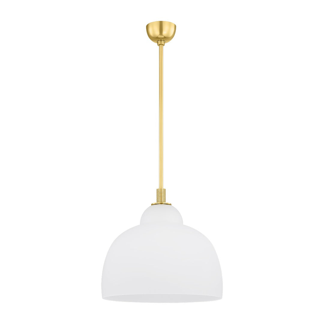 Oberon One Light Pendant in Aged Brass - available from The Lighting Shoppe, trusted by Canadian homeowners