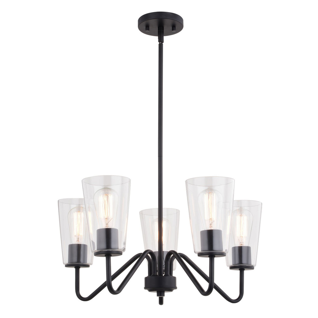 Vaxcel - H0284 - Five Light Chandelier - Beverly - Matte Black