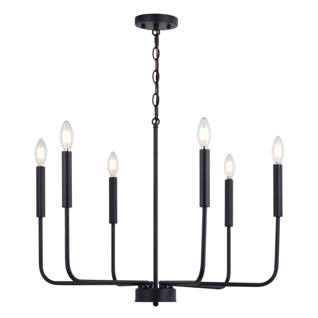 Vaxcel - H0297 - Six Light Chandelier - Belden - Black
