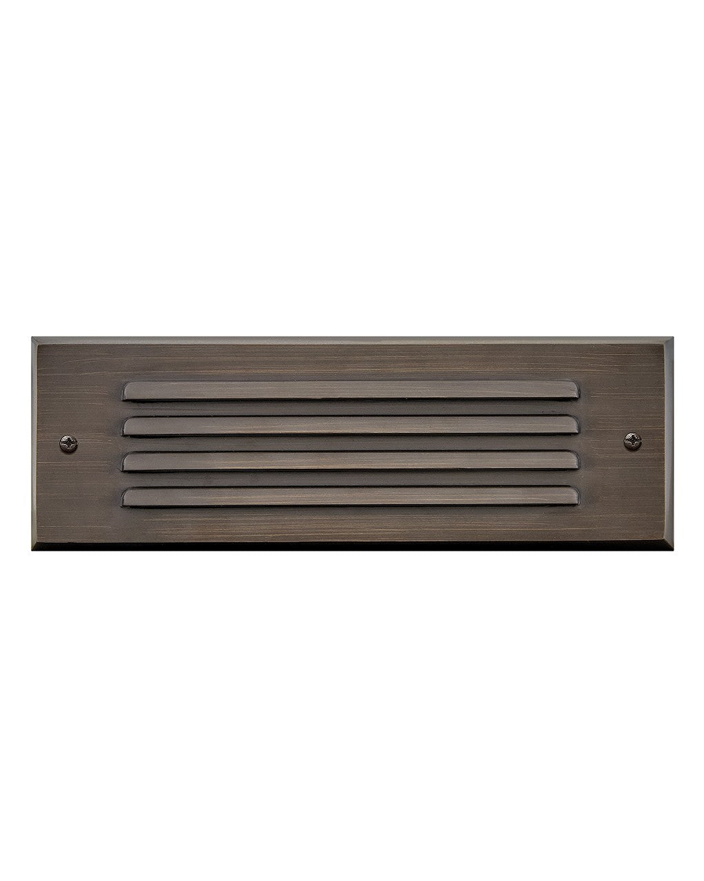 Louvered Brick Light LED Flush Step Light in Matte Bronze - available from The Lighting Shoppe, trusted by Canadian homeowners
