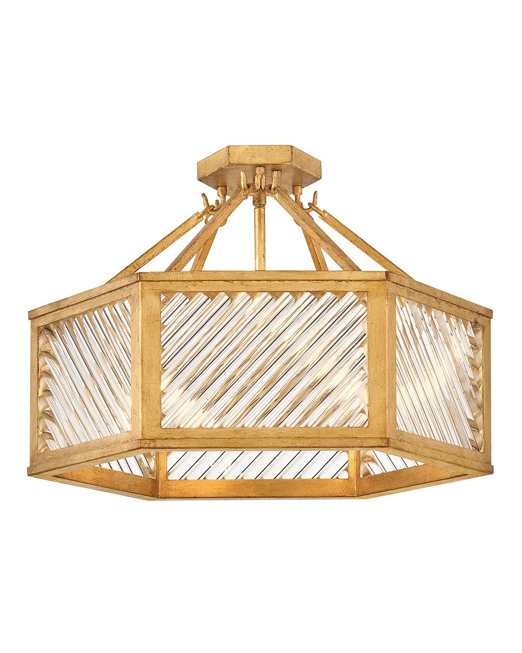 Sura LED Semi-Flush Mount in Distressed Brass - available from The Lighting Shoppe, trusted by Canadian homeowners