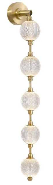 Marni LED Wall Vanity in Natural Brass Alora Canada