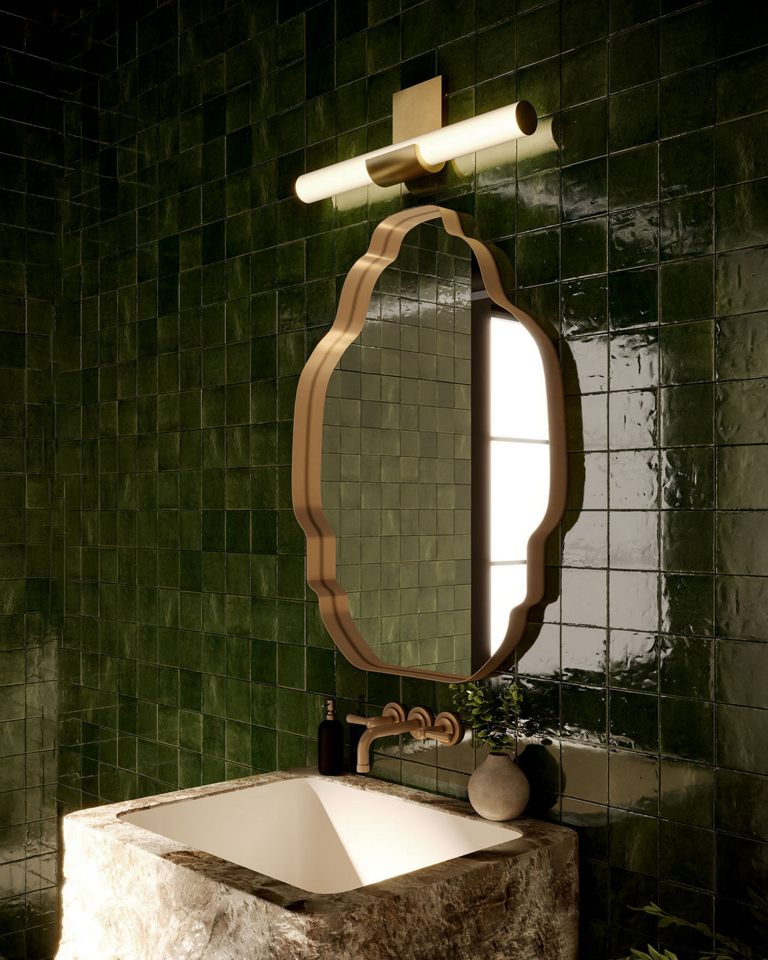 Alora Canada - WV353020VB - LED Wall Vanity - Apollo - Vintage Brass
