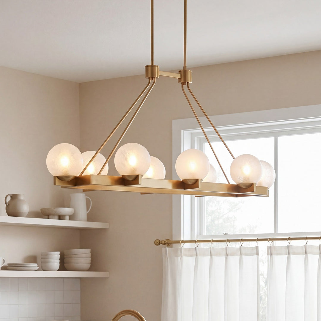 Savoy House - 1-1016-8-322 - Eight Light Linear Chandelier - Darien - Warm Brass