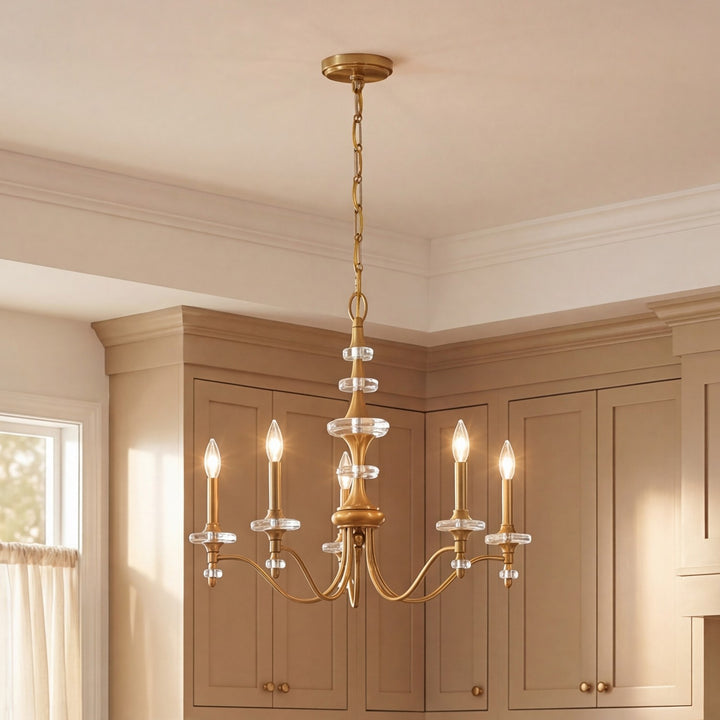Savoy House - 1-1361-5-322 - Five Light Chandelier - Champlain - Warm Brass