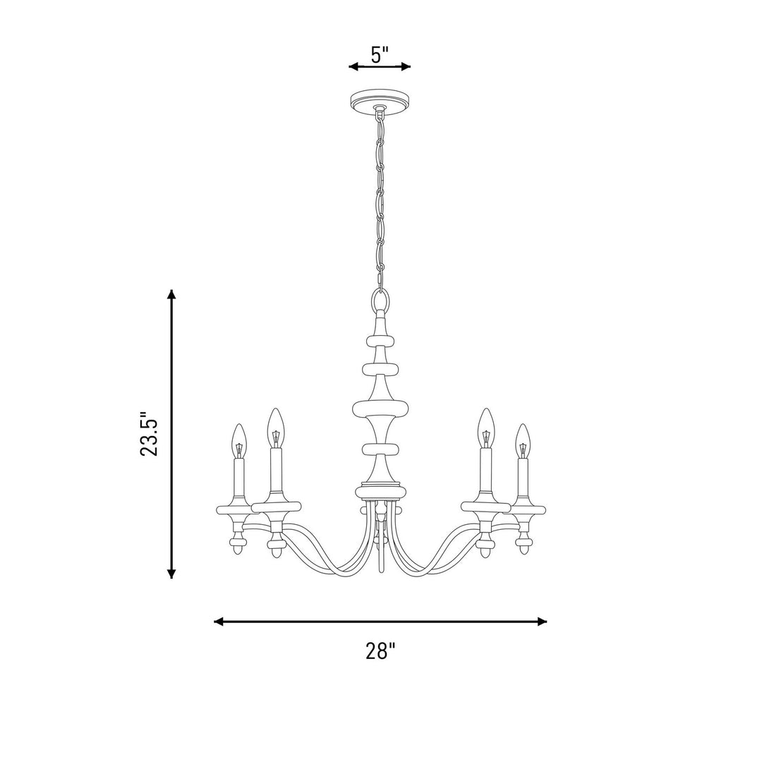 Savoy House - 1-1361-5-322 - Five Light Chandelier - Champlain - Warm Brass