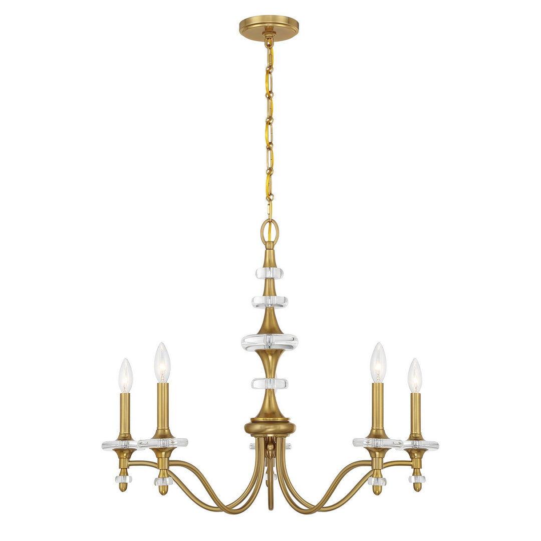 Savoy House - 1-1361-5-322 - Five Light Chandelier - Champlain - Warm Brass