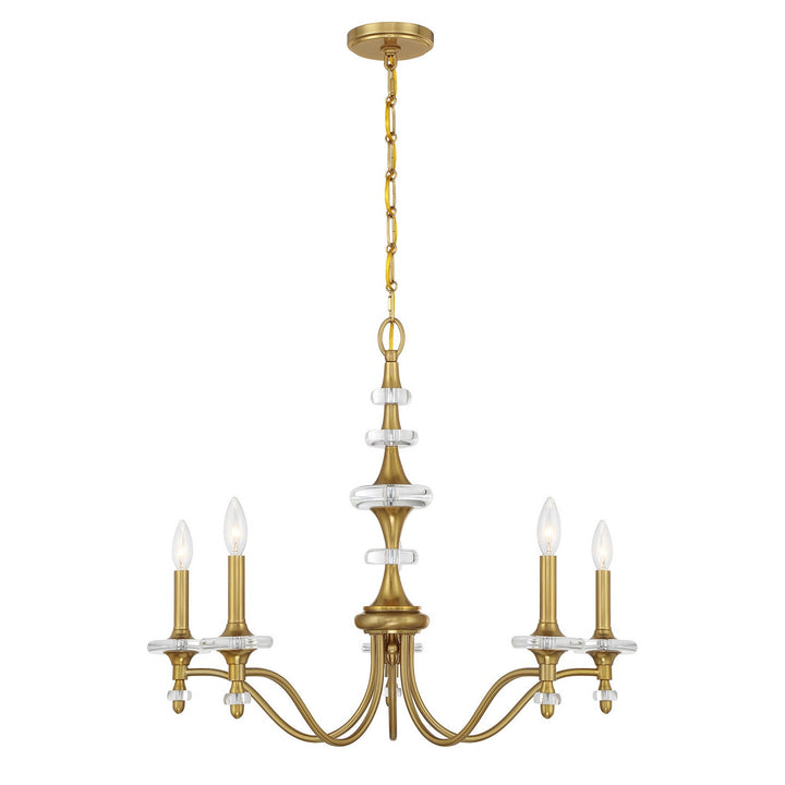 Savoy House - 1-1361-5-322 - Five Light Chandelier - Champlain - Warm Brass