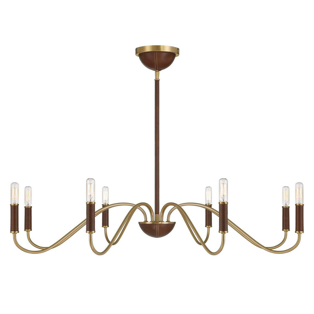 Abeline Eight Light Chandelier in Warm Brass Savoy House