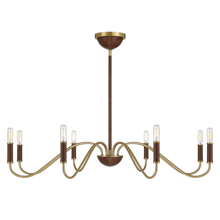 Abeline Eight Light Chandelier in Warm Brass Savoy House
