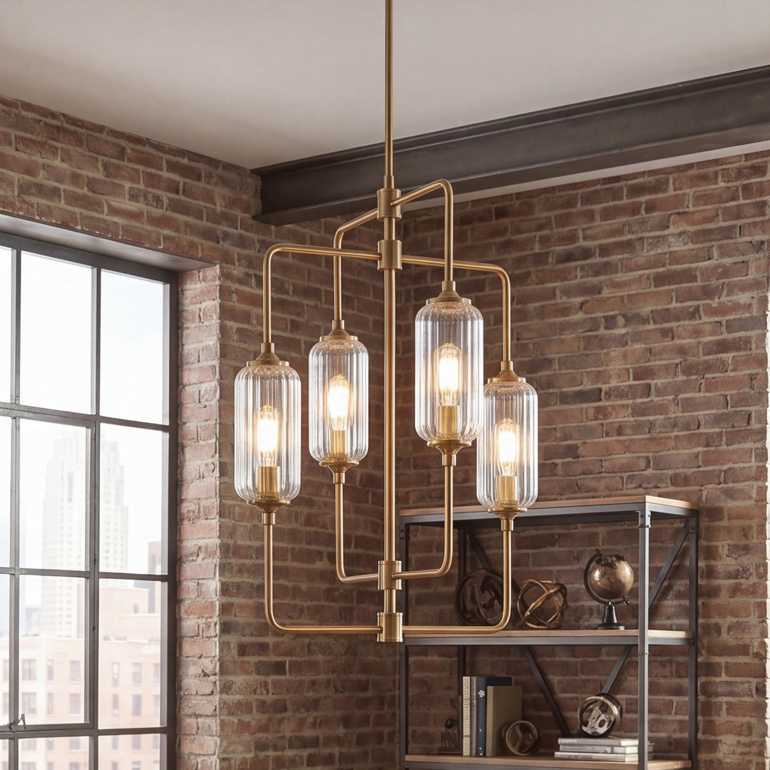 Savoy House - 1-3023-4-322 - Four Light Chandelier - Holton - Warm Brass