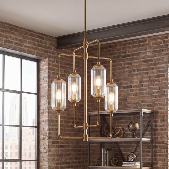 Savoy House - 1-3023-4-322 - Four Light Chandelier - Holton - Warm Brass