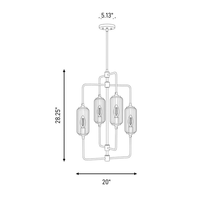 Savoy House - 1-3023-4-322 - Four Light Chandelier - Holton - Warm Brass