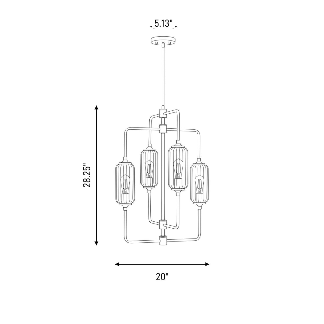 Savoy House - 1-3023-4-89 - Four Light Chandelier - Holton - Matte Black