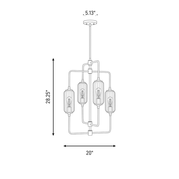 Savoy House - 1-3023-4-89 - Four Light Chandelier - Holton - Matte Black