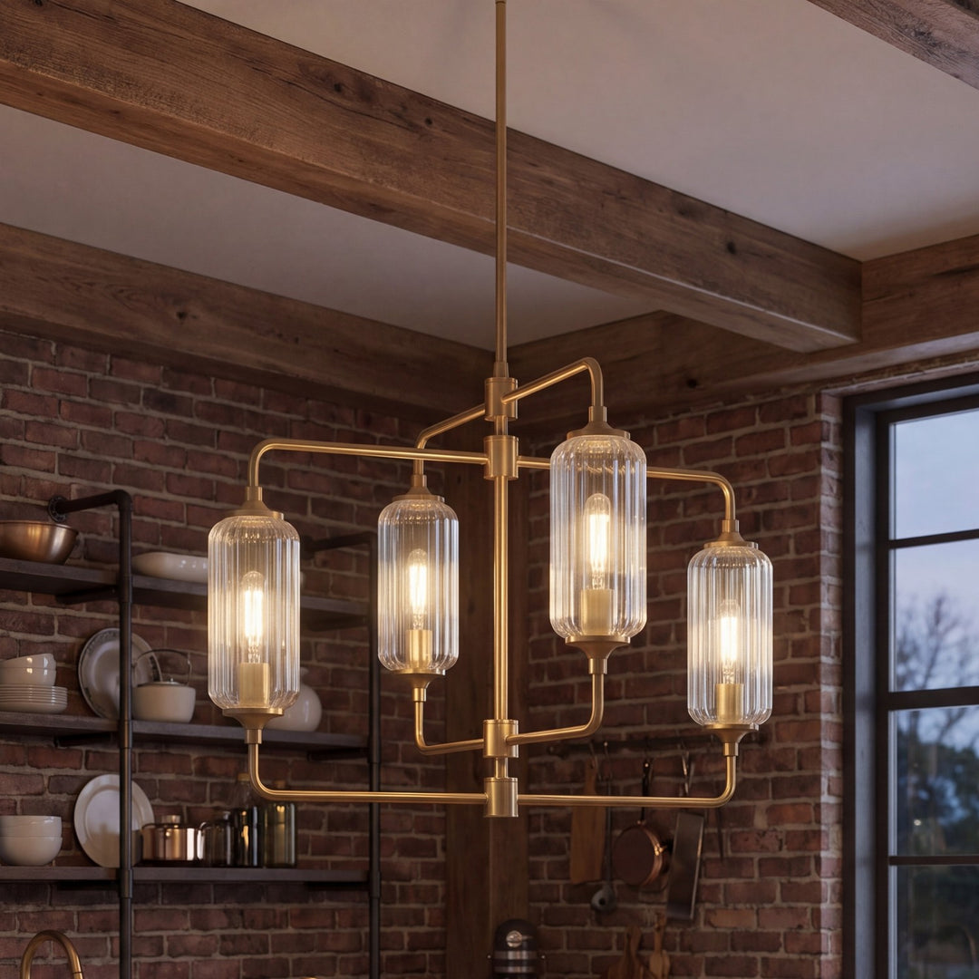 Savoy House - 1-3025-4-322 - Four Light Chandelier - Holton - Warm Brass