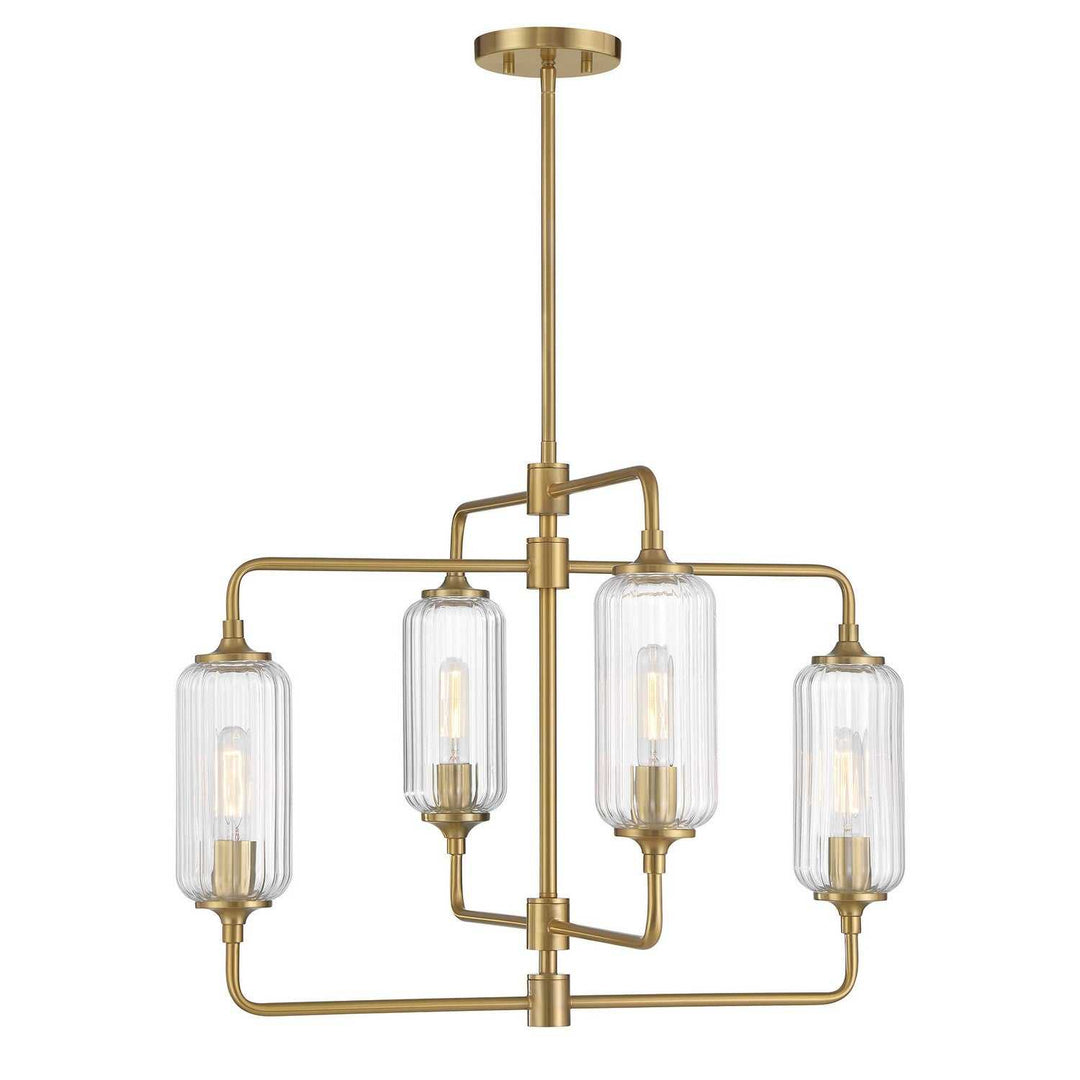 Holton Four Light Chandelier in Warm Brass Savoy House