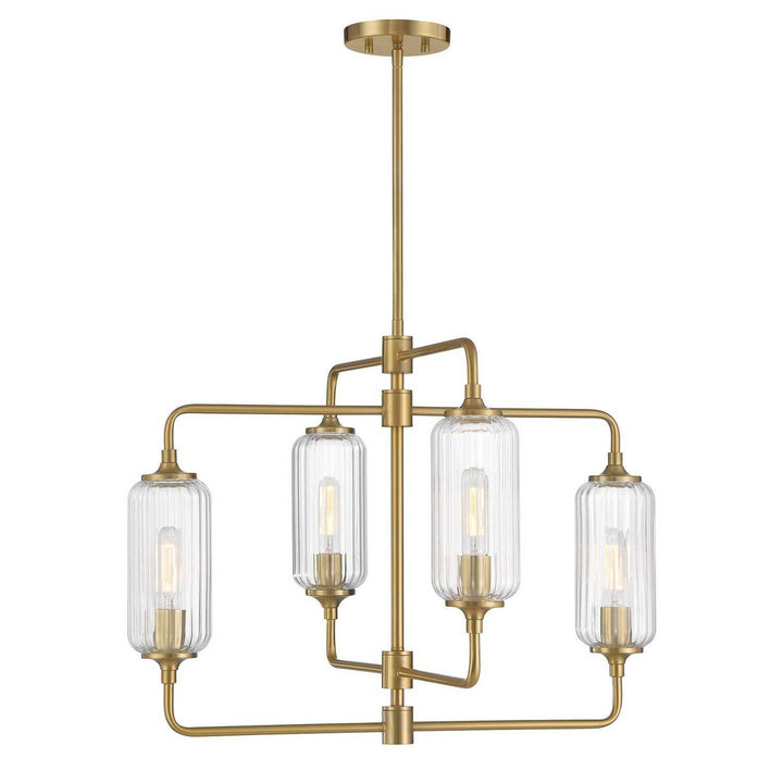 Holton Four Light Chandelier in Warm Brass Savoy House