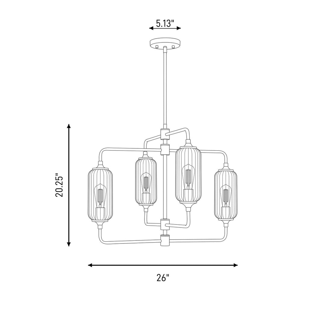 Savoy House - 1-3025-4-89 - Four Light Chandelier - Holton - Matte Black