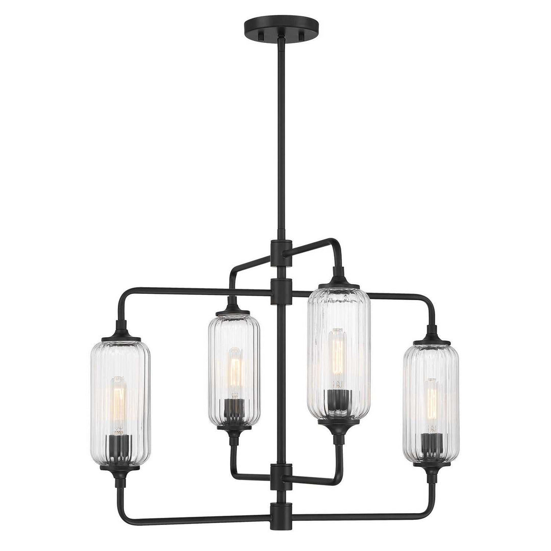 Holton Four Light Chandelier in Matte Black Savoy House