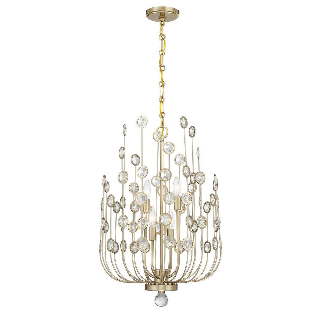 Irina Four Light Chandelier in Noble Brass Savoy House