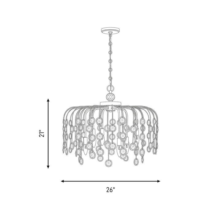 Savoy House - 1-3598-6-127 - Six Light Chandelier - Irina - Noble Brass