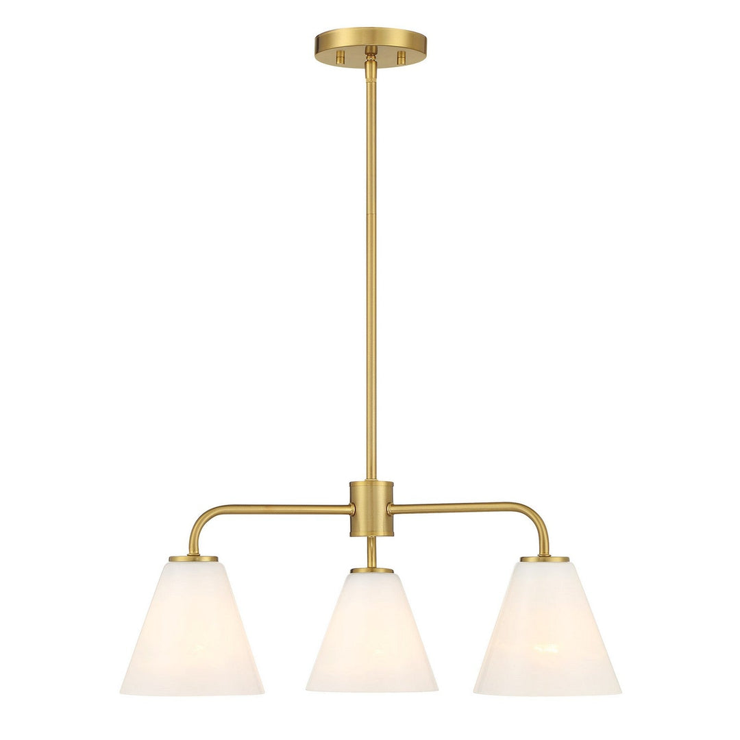 Blair Three Light Chandelier in Warm Brass Savoy House