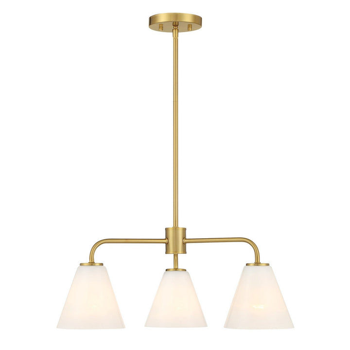 Blair Three Light Chandelier in Warm Brass Savoy House