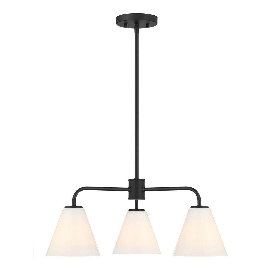 Blair Three Light Chandelier in Matte Black Savoy House