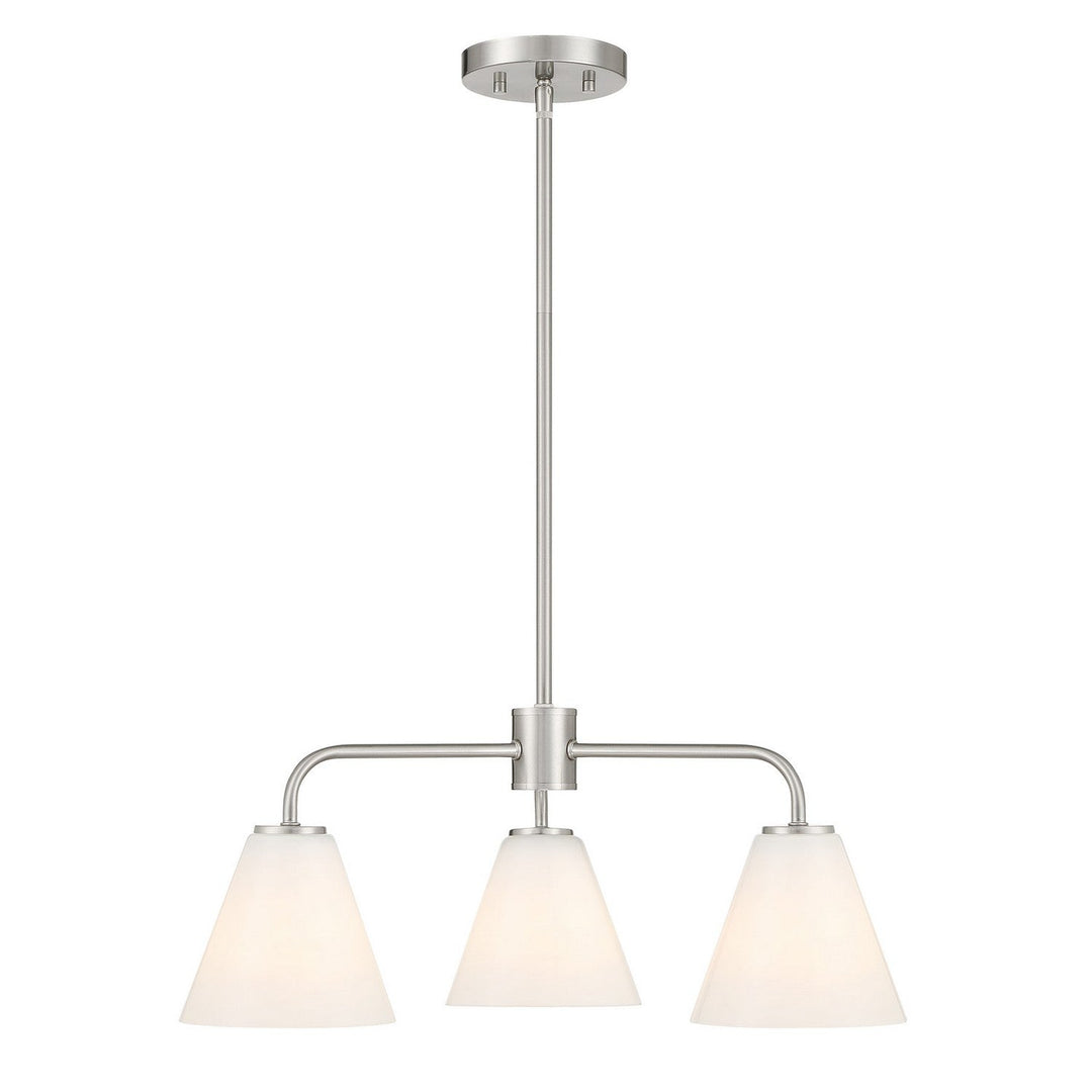 Blair Three Light Chandelier in Satin Nickel Savoy House