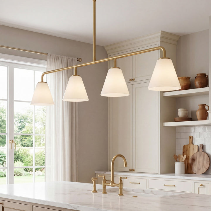 Savoy House - 1-4014-4-322 - Four Light Linear Chandelier - Blair - Warm Brass