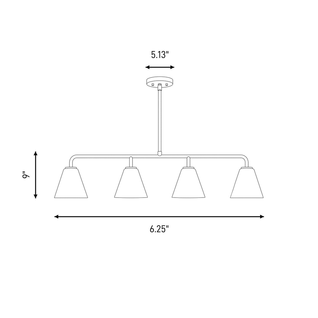 Savoy House - 1-4014-4-322 - Four Light Linear Chandelier - Blair - Warm Brass