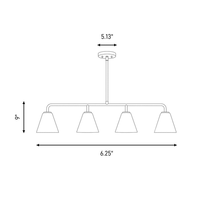Savoy House - 1-4014-4-322 - Four Light Linear Chandelier - Blair - Warm Brass