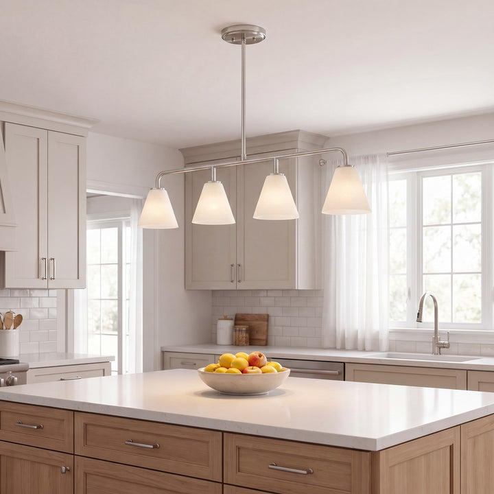 Savoy House - 1-4014-4-SN - Four Light Linear Chandelier - Blair - Satin Nickel