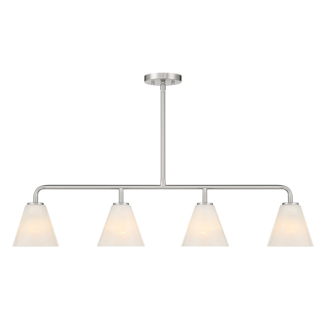 Savoy House - 1-4014-4-SN - Four Light Linear Chandelier - Blair - Satin Nickel