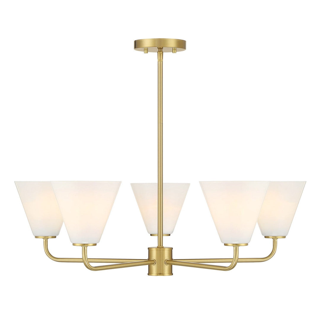 Blair Five Light Chandelier in Warm Brass Savoy House