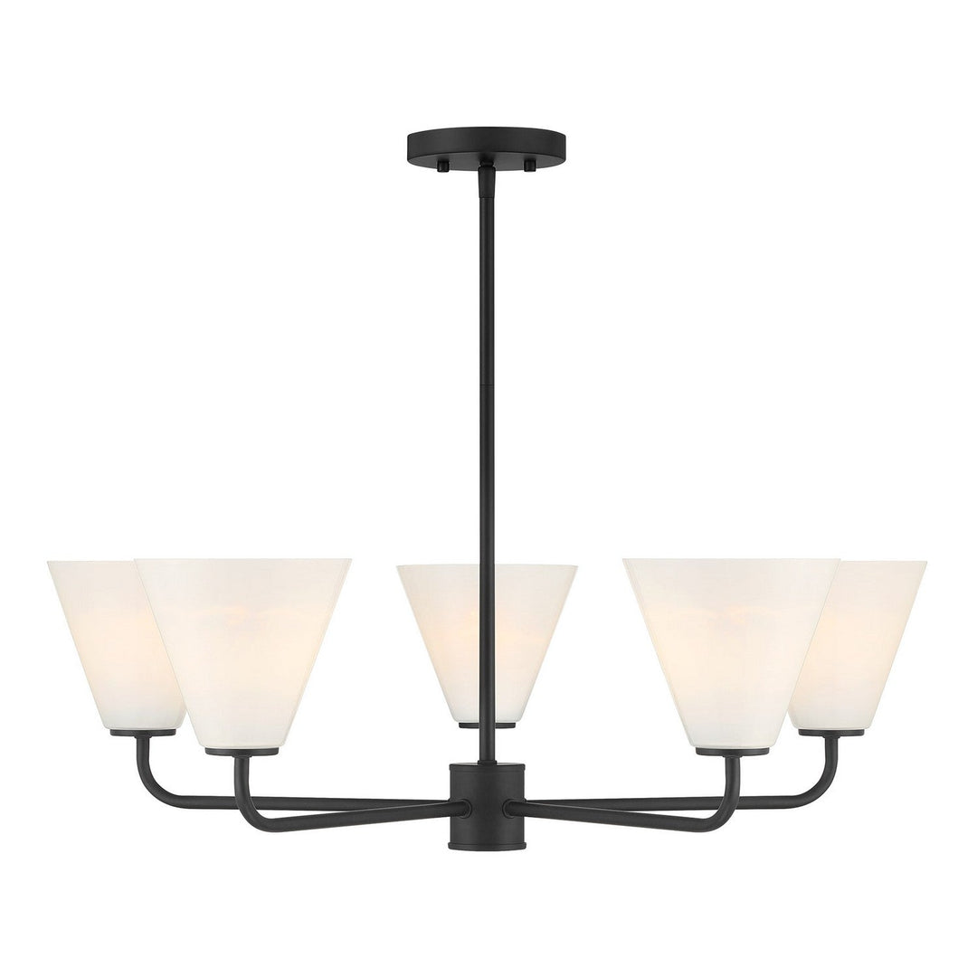 Blair Five Light Chandelier in Matte Black Savoy House