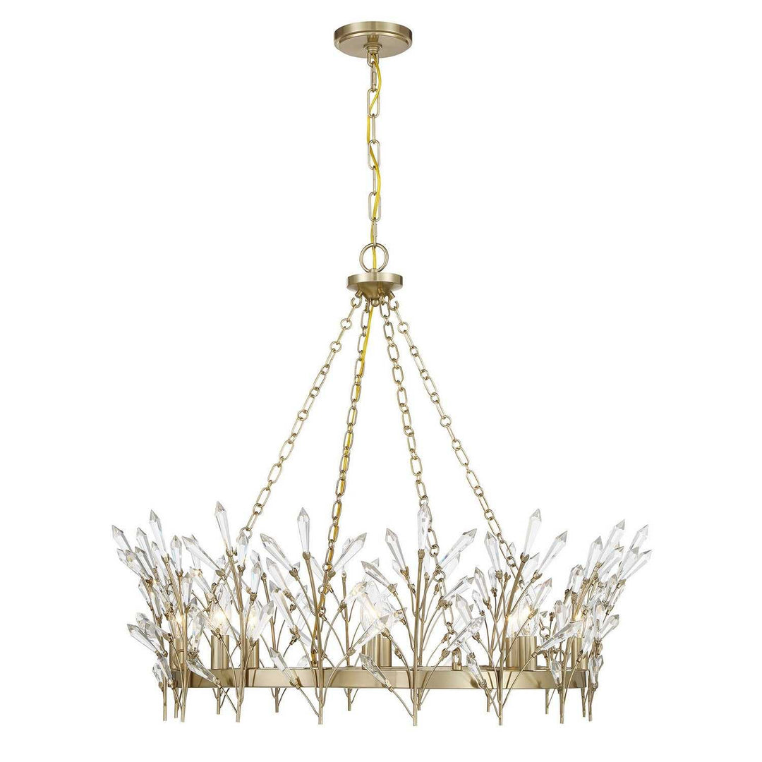 Orianna Eight Light Chandelier in Noble Brass Savoy House