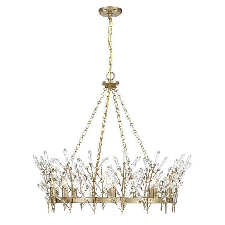 Orianna Eight Light Chandelier in Noble Brass Savoy House